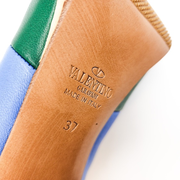 Valentino Garavani Leather Stripe Block Heel Zip Ankle Boots EU 37 - Picture 9 of 10